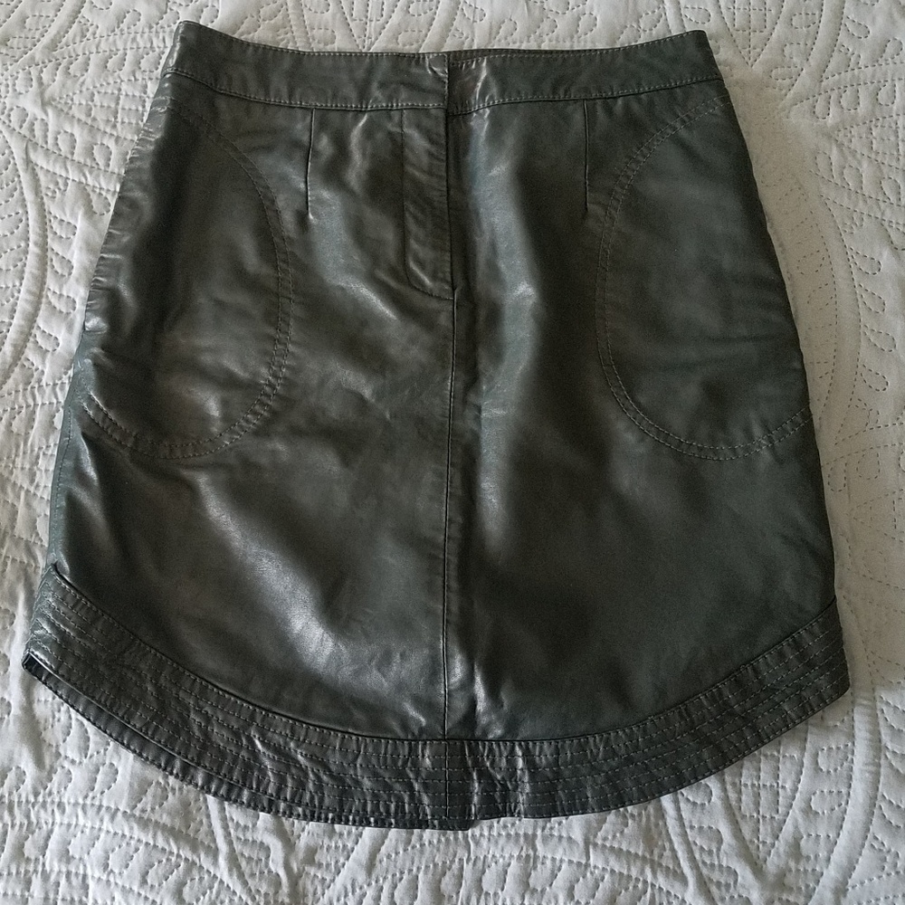 Faux Leather Skirt Dark Hunter Green